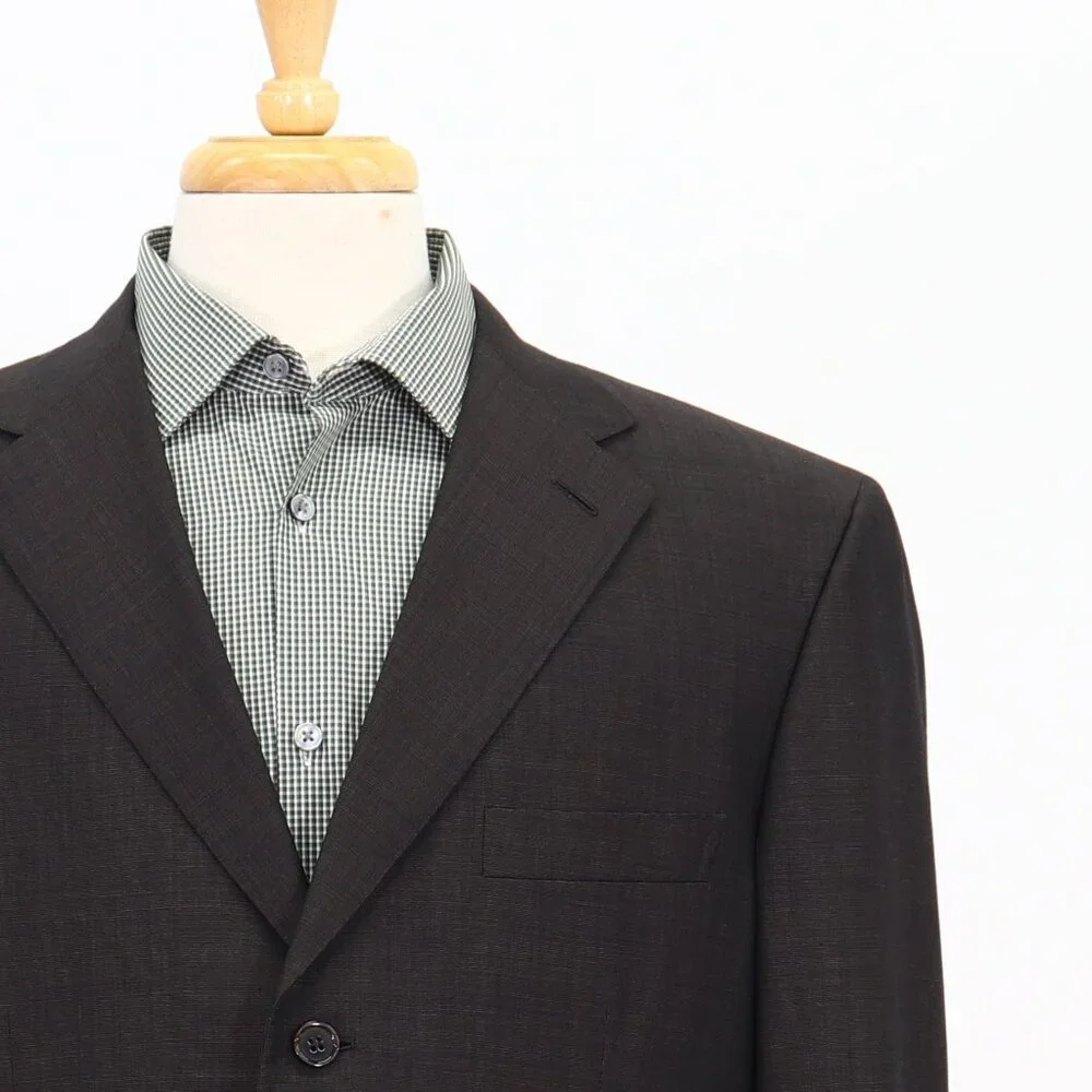 Brioni 44L Brown Solid 3-Button Sport Coat Blazer Jacket T143
